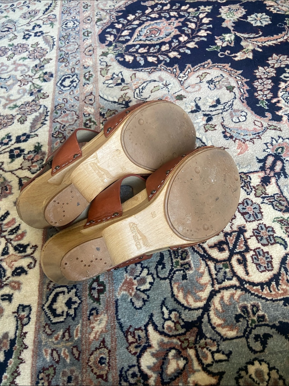 Dansko Thea  cognac brown chunky strapped clogs, 38 - Picture 12 of 13